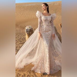 Stunning Sequin Wedding Dress with Train